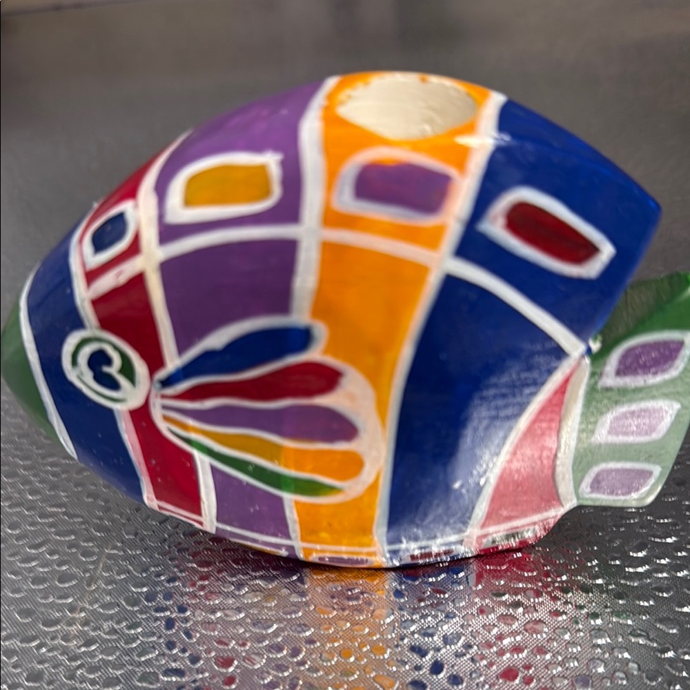 Colorful wood Fish Decor